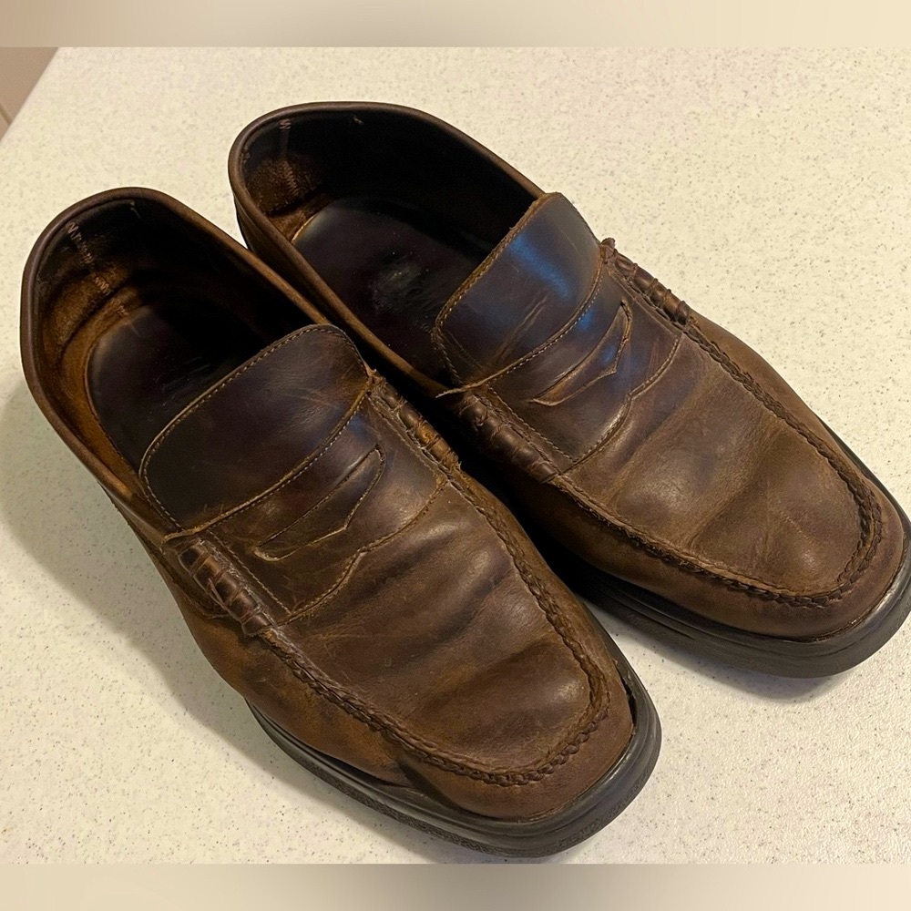 Reduced-Brown Leather Slip-On Loafers from Hitchcock for an Extra Wide Man - Picture 6 of 7